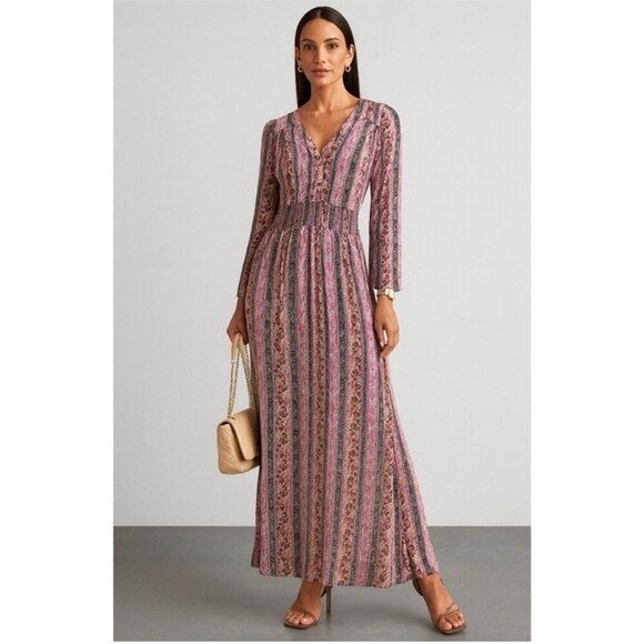 Soft Surroundings Dresses & Skirts - Soft Surroundings Boho Long Sleeve Maxi Dress Women M Earthy Esperanza Hippie